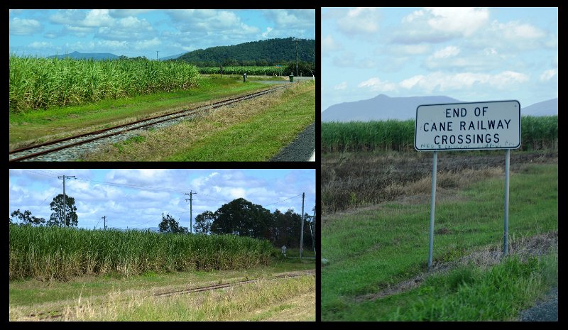 01Bowen.jpg - Approaching Bowen; narrow gauge cane train tracks