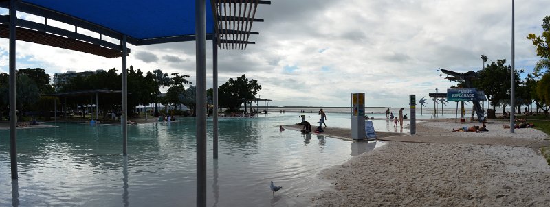 29CairnsPan08.JPG - Cairns - the man-made Lagoon is very popular because the esplanade waterfront is quite muddy; not nice beach sand at all.