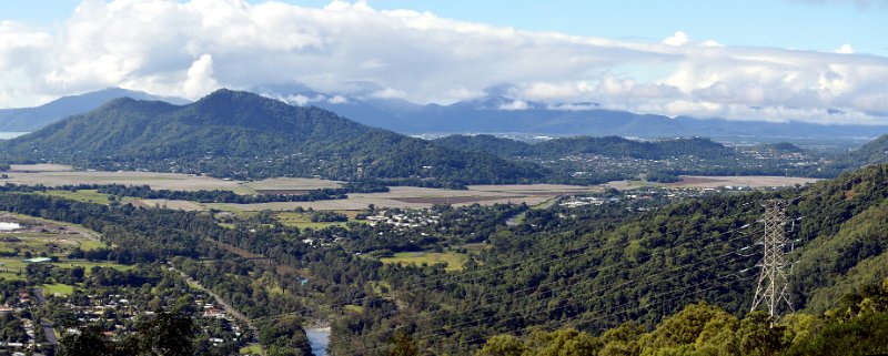13KurandaPan08.JPG - Kuranda Scenic Rail trip - Cairns and coastline view on the climb to the Tablelands