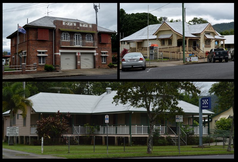 14CairnsToInnisfail14.jpg - Gordonvale - in one street, side by side, ambulance, post office, police