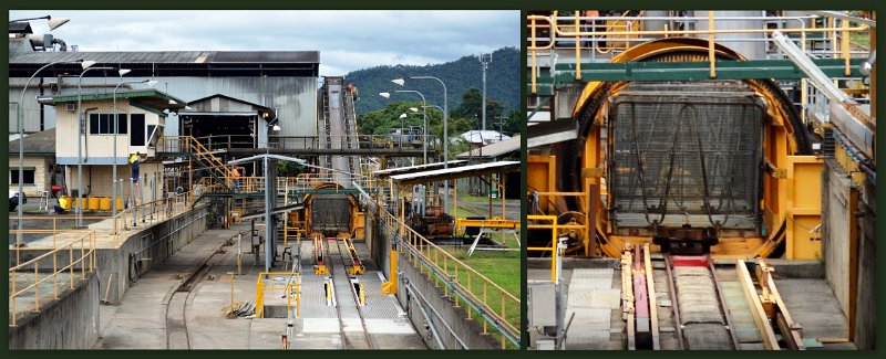 14CairnsToInnisfail7.jpg - Gordonvale - Mulgrave Central (sugar) Mill, cane wagon rotator/tipper