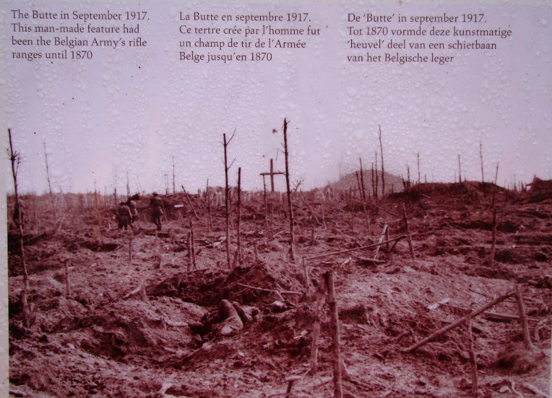 DSC03555.JPG - Butte British Cemetary location during the Great War - the Butte (hill top) can be seen centre right